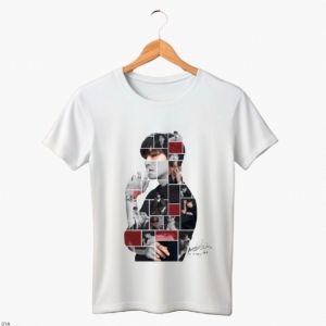CAMISETA LEE JUNHO VERMELHA BLOCOS ESCRITA PRETA - OPÇÃO 1 - T-SHIRT FEMININA - 2 DIAS ÚTEIS PARA ENVIO