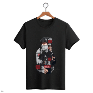 CAMISETA LEE JUNHO VERMELHA BLOCOS PRETOS/ESCRITA PRETA - OPÇÃO 5 - T-SHIRT FEMININA - 2 DIAS ÚTEIS PARA ENVIO