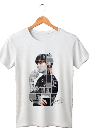 CAMISETA INFANTIL LEE JUNHO PRETA/BRANCA BLOCOS ESCRITA PRETA - OPÇÃO 4 - 4 DIAS ÚTEIS PARA ENVIO