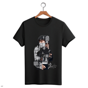 CAMISETA LEE JUNHO PRETA/BRANCA - BLOCOS PRETO/ESCRITA BRANCA - OPÇÃO 6 - UNISSEX - 2 DIAS ÚTEIS PARA ENVIO