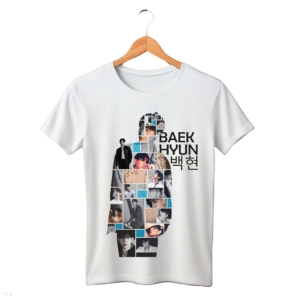 CAMISETA BAEKHYUN BORDA BRANCA - OPÇÃO 2 - T-SHIRT FEMININA - 2 DIAS ÚTEIS PARA ENVIO