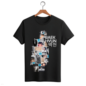 CAMISETA BAEKHYUN BORDA BRANCA - OPÇÃO 6 - T-SHIRT FEMININA - 2 DIAS ÚTEIS PARA ENVIO