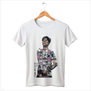 CAMISETA INFANTIL ROSA PARK BO GUM BORDA PRETA - OPÇÃO 6 - 3 DIAS ÚTEIS PARA ENVIO