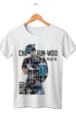 CAMISETA CHA EUN WOO BORDA BRANCA - OPÇÃO 2 - UNISSEX - 3 DIAS ÚTEIS PARA ENVIO