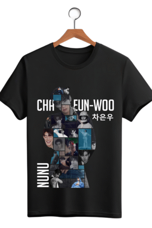CAMISETA CHA EUN WOO BORDA TRANSPARENTE - OPÇÃO 4 - UNISSEX - 3 DIAS ÚTEIS PARA ENVIO