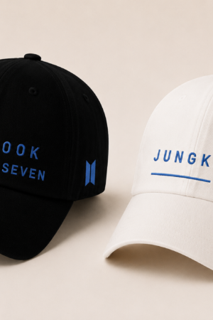 BONÉ BORDADO JUNGKOOK - OPÇÃO 17 - PRODUÇÃO PREMIUM SOB ENCOMENDA E LIMITADA