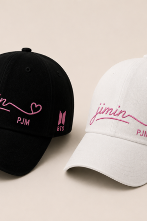 BONÉ BORDADO PARK JIMIN - OPÇÃO 8 - PRODUÇÃO PREMIUM SOB ENCOMENDA E LIMITADA