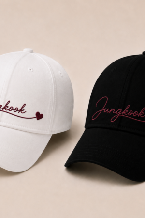 BONÉ BORDADO JUNGKOOK - OPÇÃO 26 - PRODUÇÃO PREMIUM SOB ENCOMENDA E LIMITADA