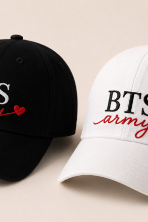 BONÉ BORDADO BTS - OPÇÃO 155 - PRODUÇÃO PREMIUM SOB ENCOMENDA E LIMITADA