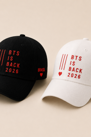 BONÉ BORDADO BTS - OPÇÃO 110 - PRODUÇÃO PREMIUM SOB ENCOMENDA E LIMITADA