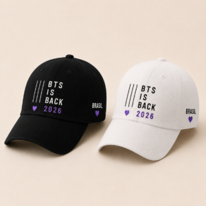 BONÉ BORDADO BTS - OPÇÃO 105 - PRODUÇÃO PREMIUM SOB ENCOMENDA E LIMITADA