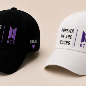 BONÉ BORDADO BTS - OPÇÃO 100 - PRODUÇÃO PREMIUM SOB ENCOMENDA E LIMITADA
