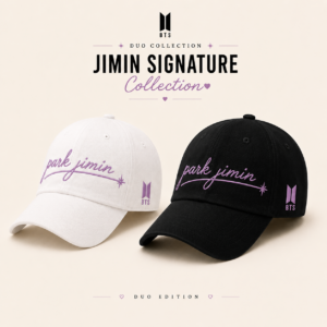 BONÉ BORDADO PARK JIMIN - OPÇÃO 40 - PRODUÇÃO PREMIUM SOB ENCOMENDA E LIMITADA