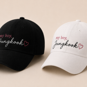 BONÉ BORDADO JUNGKOOK - OPÇÃO 12 - PRODUÇÃO PREMIUM SOB ENCOMENDA E LIMITADA