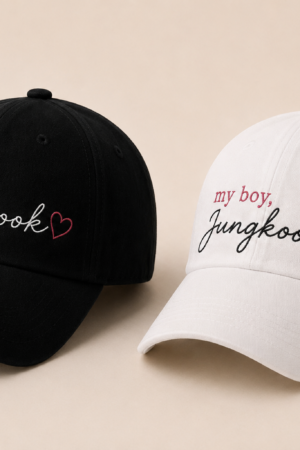 BONÉ BORDADO JUNGKOOK - OPÇÃO 12 - PRODUÇÃO PREMIUM SOB ENCOMENDA E LIMITADA