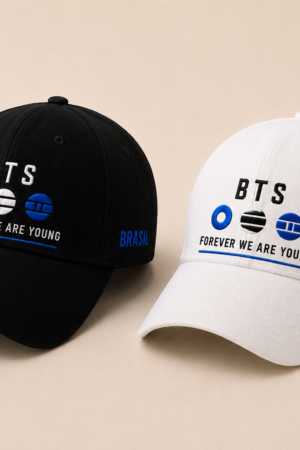 BONÉ BORDADO BTS - OPÇÃO 131 - PRODUÇÃO PREMIUM SOB ENCOMENDA E LIMITADA