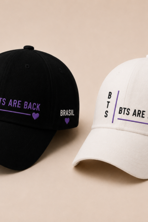 BONÉ BORDADO BTS - OPÇÃO 123 - PRODUÇÃO PREMIUM SOB ENCOMENDA E LIMITADA
