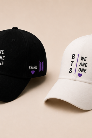 BONÉ BORDADO BTS - OPÇÃO 106 - PRODUÇÃO PREMIUM SOB ENCOMENDA E LIMITADA