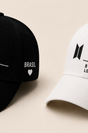 BONÉ BORDADO BTS - OPÇÃO 114 - PRODUÇÃO PREMIUM SOB ENCOMENDA E LIMITADA