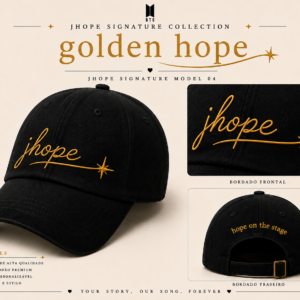BONÉ BORDADO JHOPE - OPÇÃO 45 - PRODUÇÃO PREMIUM SOB ENCOMENDA E LIMITADA