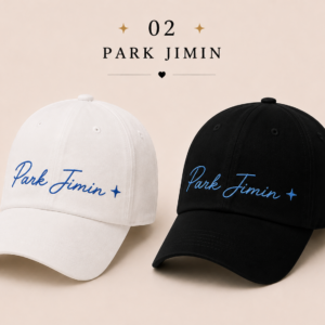 BONÉ BORDADO PARK JIMIN - OPÇÃO 39 - PRODUÇÃO PREMIUM SOB ENCOMENDA E LIMITADA
