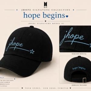 BONÉ BORDADO JHOPE - OPÇÃO 47 - PRODUÇÃO PREMIUM SOB ENCOMENDA E LIMITADA