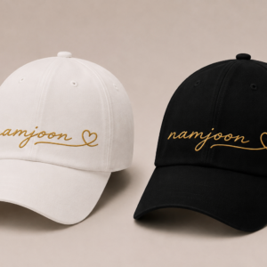 BONÉ BORDADO NOVO NAMJOON - OPÇÃO 1 - PRODUÇÃO PREMIUM SOB ENCOMENDA E LIMITADA