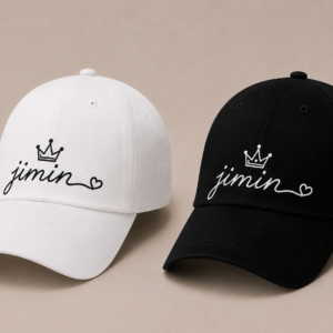 BONÉ BORDADO PARK JIMIN - OPÇÃO 5 - PRODUÇÃO PREMIUM SOB ENCOMENDA E LIMITADA