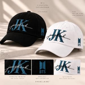 BONÉ BORDADO JUNGKOOK - OPÇÃO 72 - PRODUÇÃO PREMIUM SOB ENCOMENDA E LIMITADA