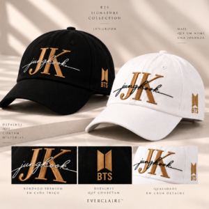 BONÉ BORDADO JUNGKOOK - OPÇÃO 70 - PRODUÇÃO PREMIUM SOB ENCOMENDA E LIMITADA
