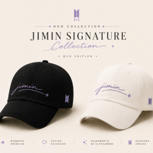 BONÉ BORDADO PARK JIMIN - OPÇÃO 10 - PRODUÇÃO PREMIUM SOB ENCOMENDA E LIMITADA