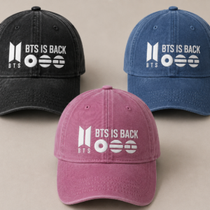 BONÉ BORDADO BTS ESTONADO - OPÇÃO 3 - PRODUÇÃO PREMIUM SOB ENCOMENDA E LIMITADA