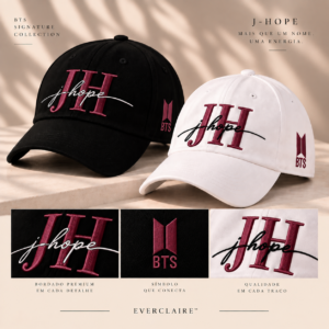 BONÉ BORDADO JHOPE - OPÇÃO 65 - PRODUÇÃO PREMIUM SOB ENCOMENDA E LIMITADA