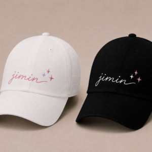 BONÉ BORDADO PARK JIMIN - OPÇÃO 9 - PRODUÇÃO PREMIUM SOB ENCOMENDA E LIMITADA