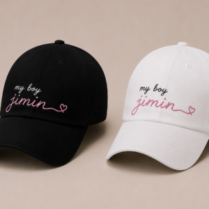 BONÉ BORDADO PARK JIMIN - OPÇÃO 49 - PRODUÇÃO PREMIUM SOB ENCOMENDA E LIMITADA