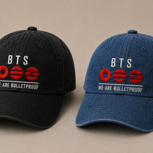 BONÉ BORDADO BTS ESTONADO - OPÇÃO 7 - PRODUÇÃO PREMIUM SOB ENCOMENDA E LIMITADA