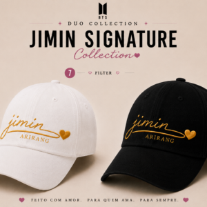 BONÉ BORDADO PARK JIMIN - OPÇÃO 31 - PRODUÇÃO PREMIUM SOB ENCOMENDA E LIMITADA