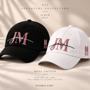 BONÉ BORDADO PARK JIMIN - OPÇÃO 45 - PRODUÇÃO PREMIUM SOB ENCOMENDA E LIMITADA