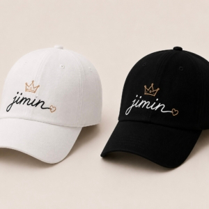 BONÉ BORDADO PARK JIMIN - OPÇÃO 3 - PRODUÇÃO PREMIUM SOB ENCOMENDA E LIMITADA