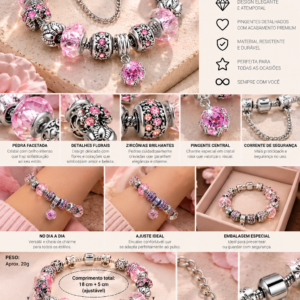 PULSEIRA CHARM ROSA - MODELO 2