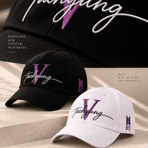 BONÉ BORDADO NOVO TAEHYUNG - OPÇÃO 18 - PRODUÇÃO PREMIUM SOB ENCOMENDA E LIMITADA