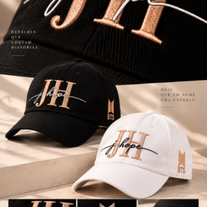 BONÉ BORDADO JHOPE - OPÇÃO 61 - PRODUÇÃO PREMIUM SOB ENCOMENDA E LIMITADA