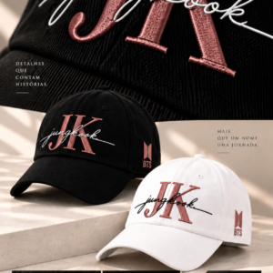 BONÉ BORDADO JUNGKOOK - OPÇÃO 65 - PRODUÇÃO PREMIUM SOB ENCOMENDA E LIMITADA