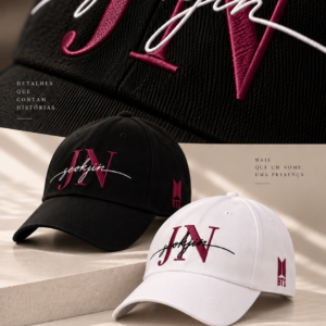 BONÉ BORDADO NOVO SEOKJIN - OPÇÃO 29 - 3 DIAS PARA ENVIO