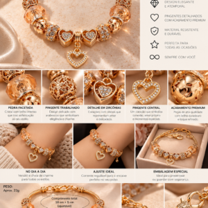 PULSEIRA CORAÇÕES CHAMPAGNE