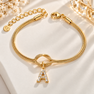PULSEIRA PERSONALIZÁVEL COM INICIAL - DOURADA
