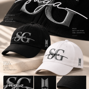 BONÉ BORDADO NOVO SUGA - OPÇÃO 20 - PRODUÇÃO PREMIUM SOB ENCOMENDA E LIMITADA